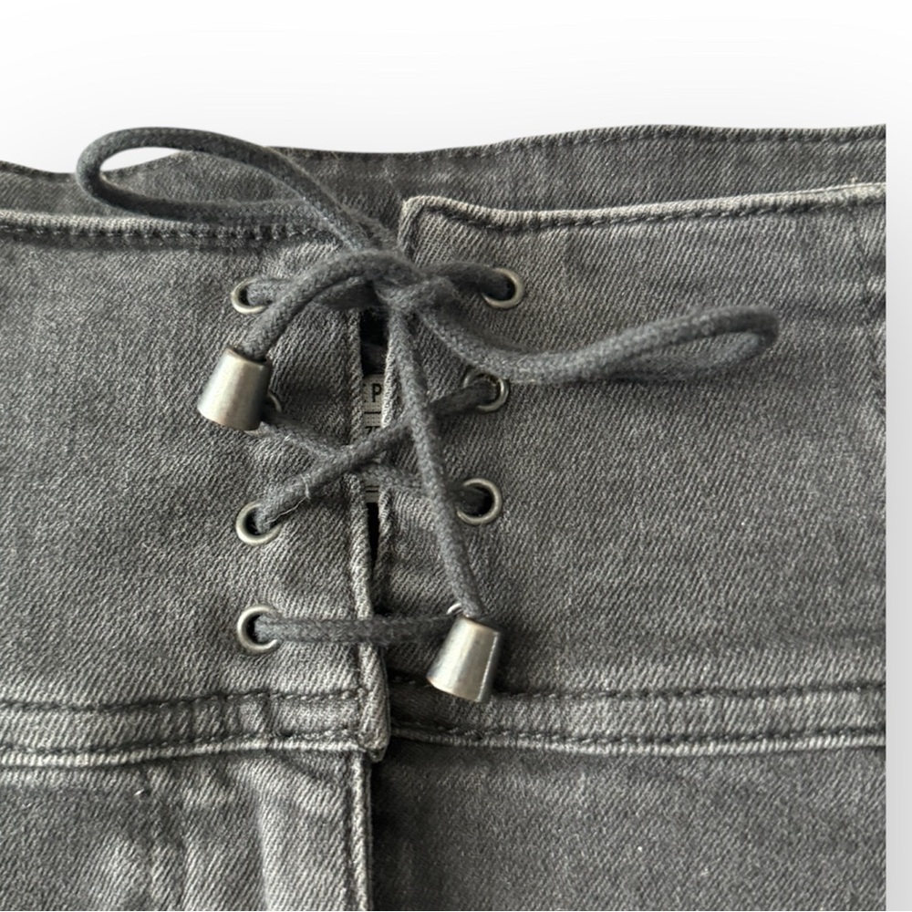 Free People Modern Femme Corset Lace Up Denim Skirt - Picture 5 of 6